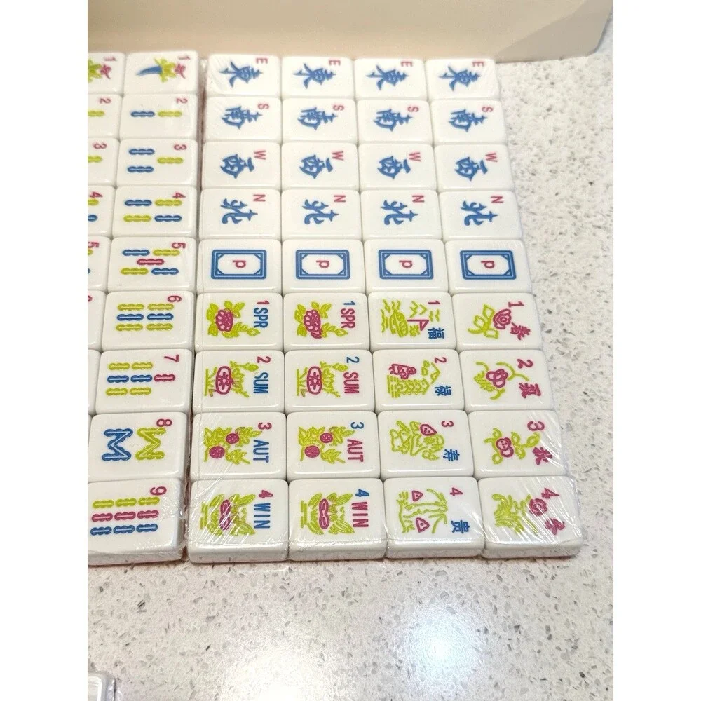American 1.2” Mahjong Game 166 Tile Set Pink Color Tiles Only Dice